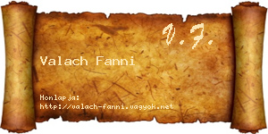Valach Fanni névjegykártya